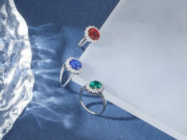 Eyecatcher Silberring 925 Sterling Silber Ring mit farbigem Edelstein