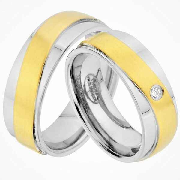 Trauringe123 Trauring Hochzeitsringe Verlobungsringe Trauringe Eheringe Partnerringe Gold Platiert aus Edelstahl JE90