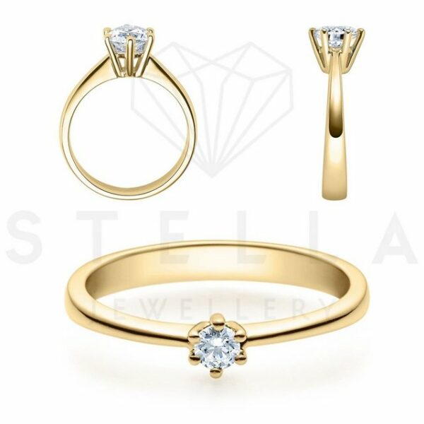 Stella-Jewellery Verlobungsring 585er Gelbgold Verlobungsring Diamant Gr. 54 (inkl. Etui)